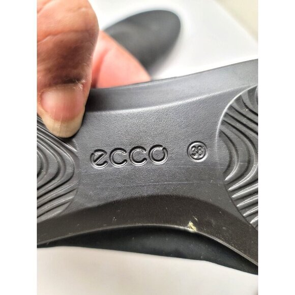 Ecco Women's Black Snake Suede Leather Slip-On Loafers Size 38 Us 7 - Picture 9 of 10